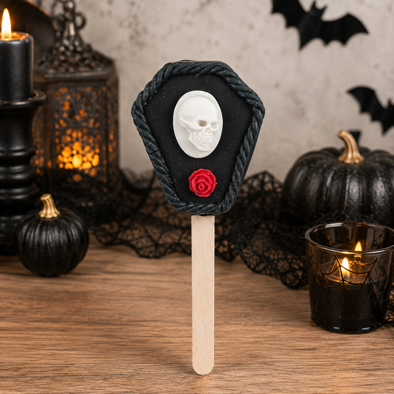 Stuffed Coffin Cakesicle Cutter with Indent Plunger